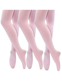 MANZI 1-3 Pairs Women's Girls' Basic Convertible Transition Ballet Dance Tights 40 Denier