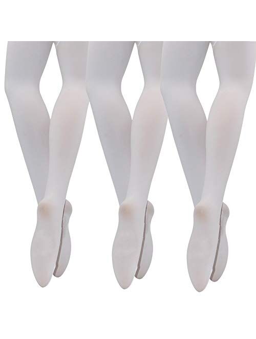 MANZI 1-3 Pairs Women's Girls' Basic Convertible Transition Ballet Dance Tights 40 Denier