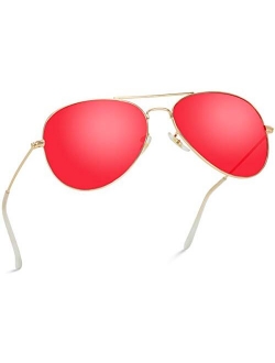 Classic Aviator Style Metal Frame Sunglasses Colored Lens