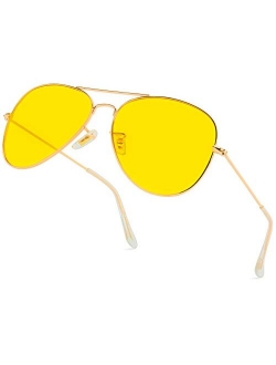 Classic Aviator Style Metal Frame Sunglasses Colored Lens