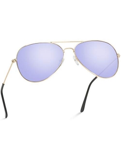 Classic Aviator Style Metal Frame Sunglasses Colored Lens