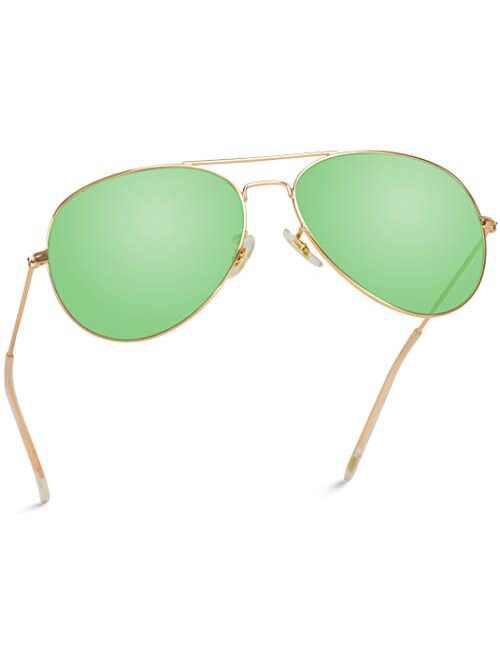 Classic Aviator Style Metal Frame Sunglasses Colored Lens