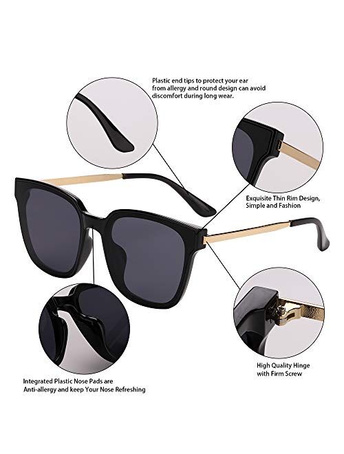 Square Sunglasses Womens Mens Oversized Mirrored lens U886