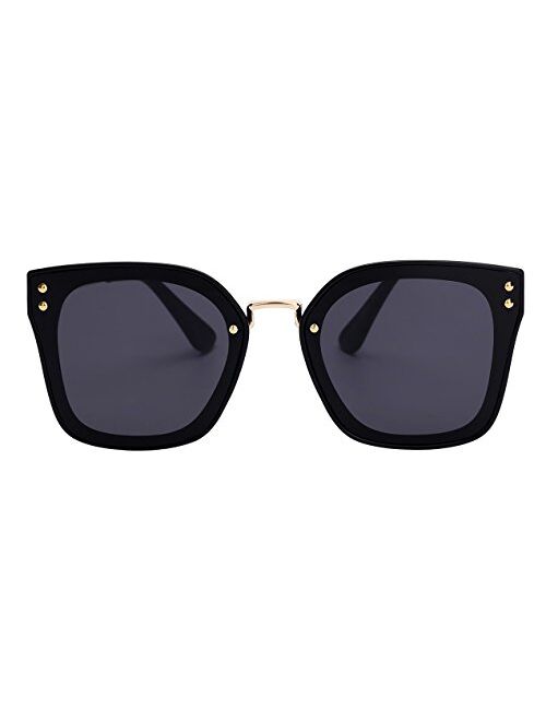 Square Sunglasses Womens Mens Oversized Mirrored lens U886