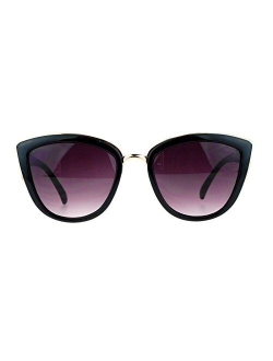 SA106 Runway Fashion Metal Bridge Trim Oversized Cat Eye Sunglasses