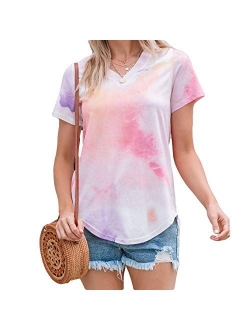 Amaryllis Apparel Women's Short Sleeve Loose Cut Relaxed T-Shirt Top