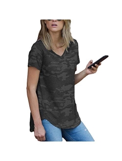 Amaryllis Apparel Women's Short Sleeve Loose Cut Relaxed T-Shirt Top