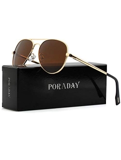 Polarized Aviator Sunglasses for Men Women Metal Frame 100% UV400 Protection Lens, 58mm