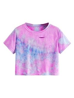 Women's Summer Short Sleeve T Shirts Distressed Ripped Crop Tops