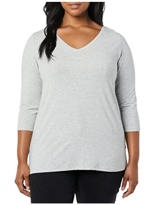 Amazon Essentials Women's Classic-Fit 3/4 Sleeve V-Neck T-Shirt