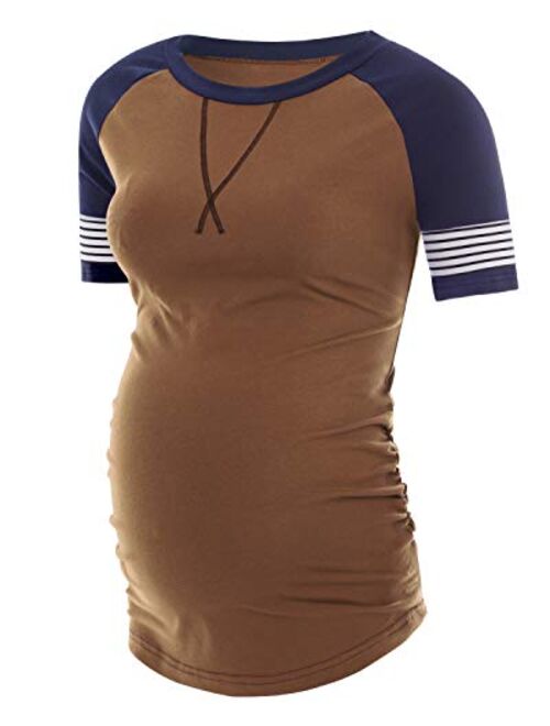 Women's Maternity Shirts Short&Long Sleeve Side Ruched Pregnancy Tops