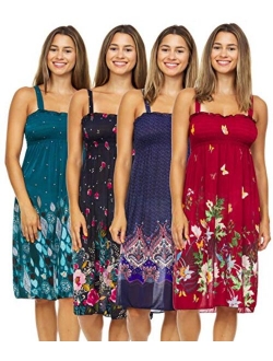 Set of 4 Sundresses for Women Plus Size Sun Summer Dresses Casual Cruise & Beach