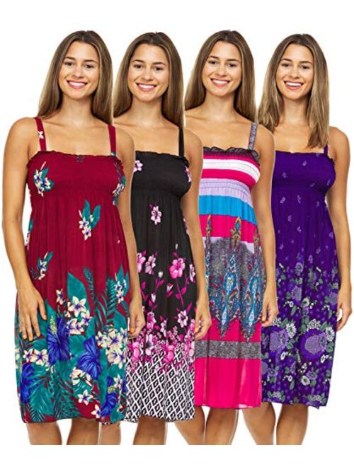 Set of 4 Sundresses for Women Plus Size Sun Summer Dresses Casual Cruise & Beach