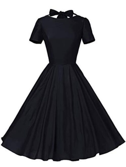 GownTown Womens 1950s Vintage Retro Party Swing Dress Rockabillty Stretchy Dress