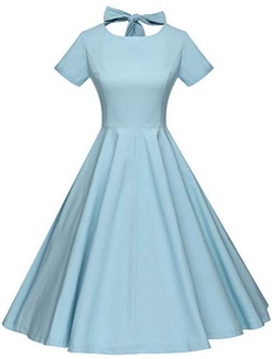 GownTown Womens 1950s Vintage Retro Party Swing Dress Rockabillty Stretchy Dress