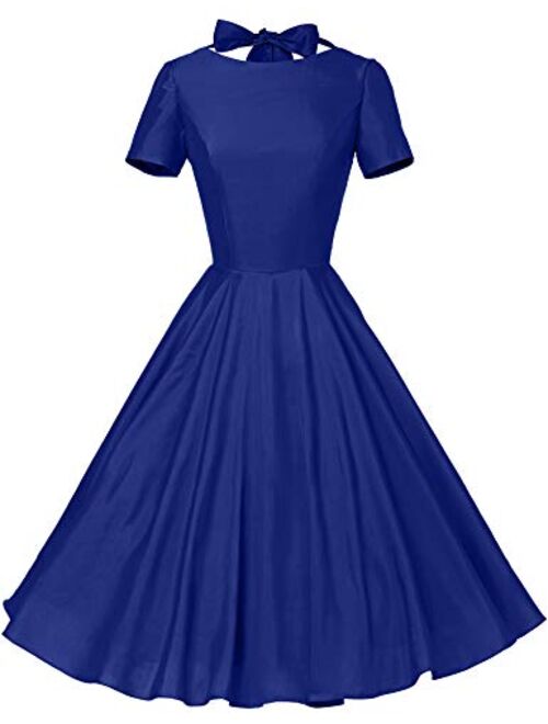 GownTown Womens 1950s Vintage Retro Party Swing Dress Rockabillty Stretchy Dress