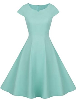 FAIRY COUPLE Vintage Rockabilly Cap Sleeves Prom Dress