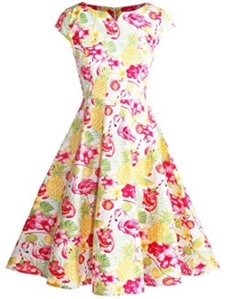 FAIRY COUPLE Vintage Rockabilly Cap Sleeves Prom Dress