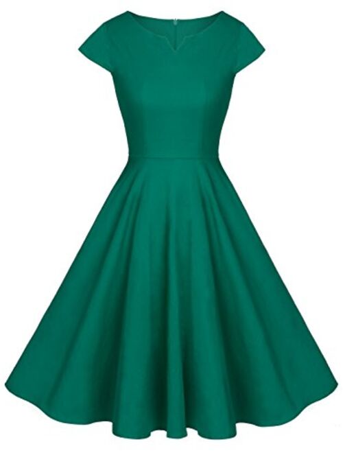 FAIRY COUPLE Vintage Rockabilly Cap Sleeves Prom Dress