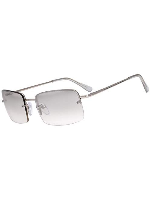 The Fresh Minimalist Small Rectangular Sunglasses Clear Eyewear Spring Hinge - Gift Box Package