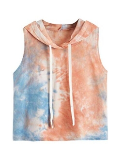 Women's Summer Sleeveless Hooded Crop Tank Top T-Shirt