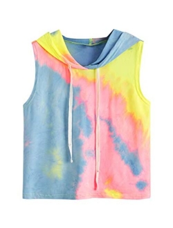 Women's Summer Sleeveless Hooded Crop Tank Top T-Shirt