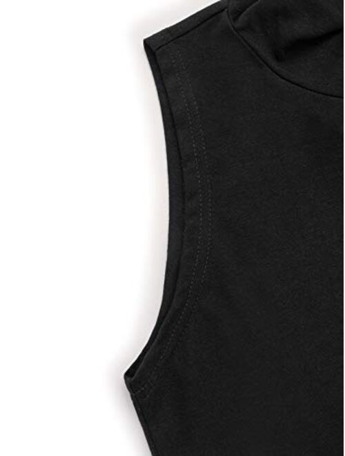 SweatyRocks Women's Summer Sleeveless Hooded Crop Tank Top T-Shirt