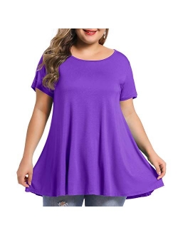 BELAROI Women's Short Sleeve Tunic Tops Plus Size Summer T Shirt for Leggings