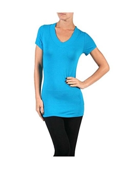 Hollywood Star Fashion Women's Deep V-Neck Short-Sleeve Shirt