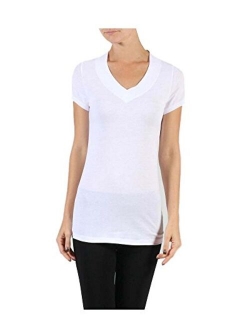 Hollywood Star Fashion Women's Deep V-Neck Short-Sleeve Shirt