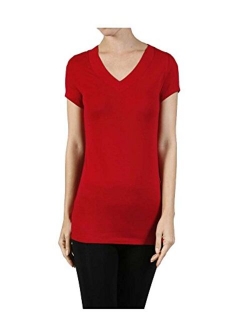 Hollywood Star Fashion Women's Deep V-Neck Short-Sleeve Shirt