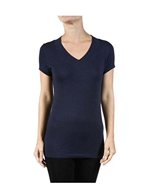 Hollywood Star Fashion Women's Deep V-Neck Short-Sleeve Shirt