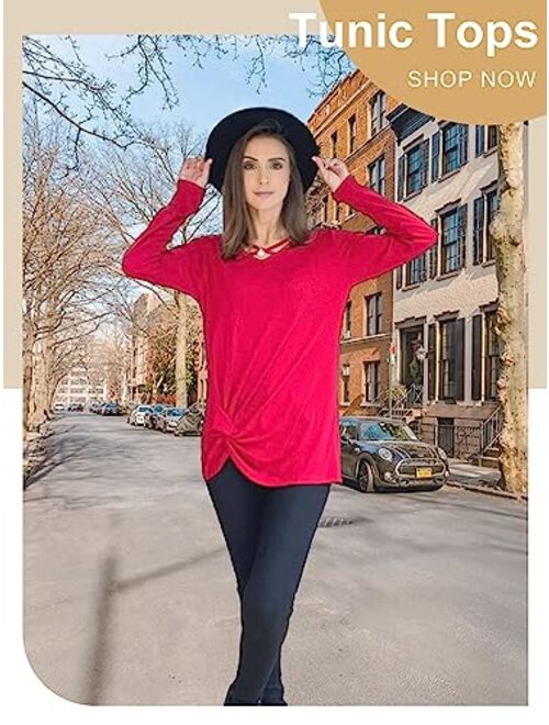 NIASHOT Womens Long Sleeves Tops V Neck Casual Fall Sweaters Shirts