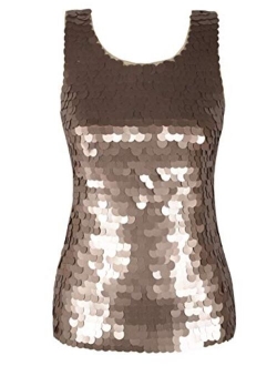 kayamiya Women's 1920S Style Glitter Sequined Vest Tank Tops