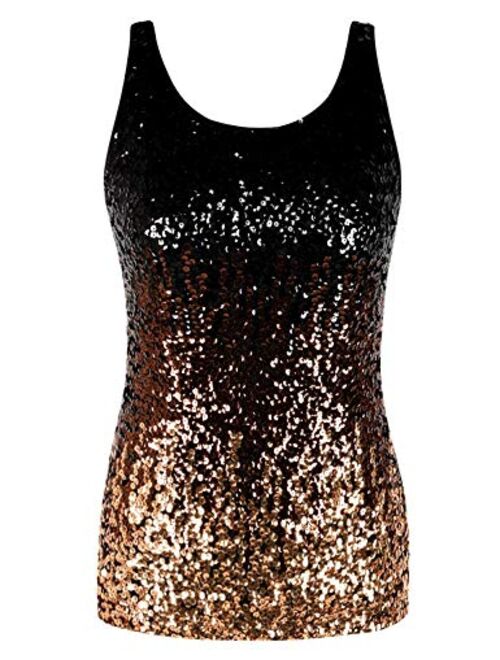 Buy kayamiya Women's 1920S Style Glitter Sequined Vest Tank Tops online ...
