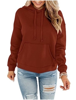 ORANDESIGNE Women's Casual Color Block/Solid Hoodies Long Sleeve Pullover Tops Loose Lightweight Sweatshirt with Pocket