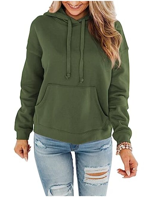 ORANDESIGNE Women's Casual Color Block/Solid Hoodies Long Sleeve Pullover Tops Loose Lightweight Sweatshirt with Pocket