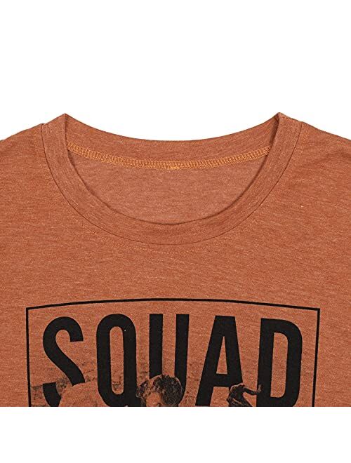 Womens Halloween Squad T-Shirt Funny Sanderson Sisters Graphic Tee Top Shirts