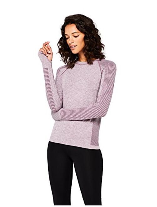 Amazon Brand - AURIQUE Women's Seamless Long Sleeve Sports Top