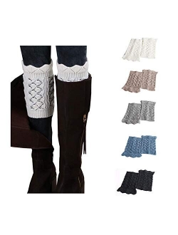 Bestjybt Womens Short Boots Socks Crochet Knitted Boot Cuffs Leg Warmers Socks