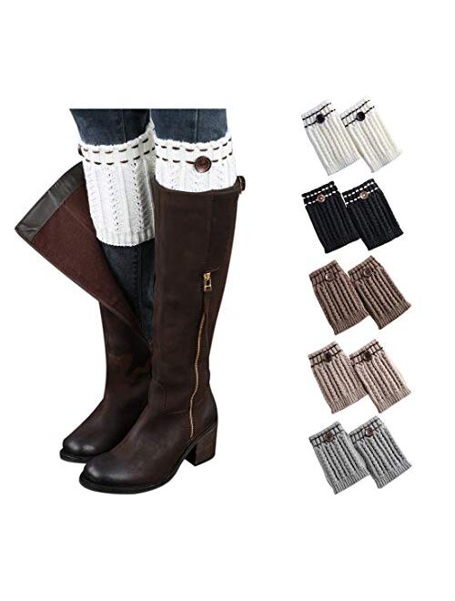 Bestjybt Womens Short Boots Socks Crochet Knitted Boot Cuffs Leg Warmers Socks