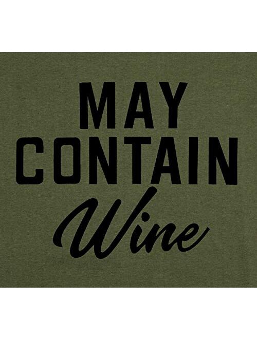 May Contain Wine T Shirt Alcohol Shirts Womens Letter Print Tops Funny Drinking Shirt Casual Short Sleeve Graphic Tees Top