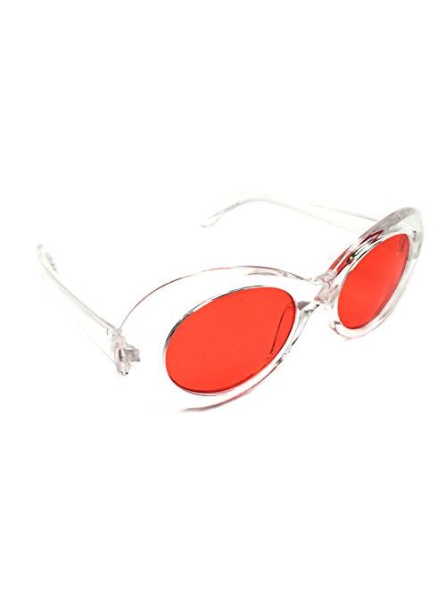 WebDeals - Oval Round Retro Sunglasses Color Tint or Smoke Lenses