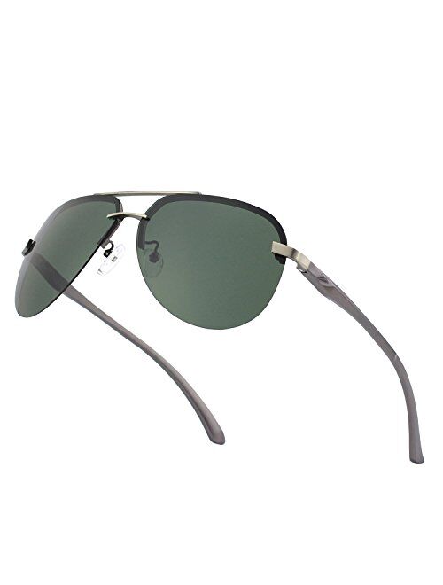 CGID GA61 Premium Al-Mg Alloy Pilot Polarized Sunglasses UV400,Spring Hinges