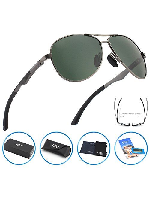 CGID GA61 Premium Al-Mg Alloy Pilot Polarized Sunglasses UV400,Spring Hinges