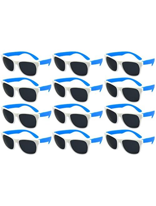 Edge I-Wear 12 Bulk 80s Neon Party Sunglasses for Adult Party Favors with CPSIA certified-Lead(Pb) Content Free