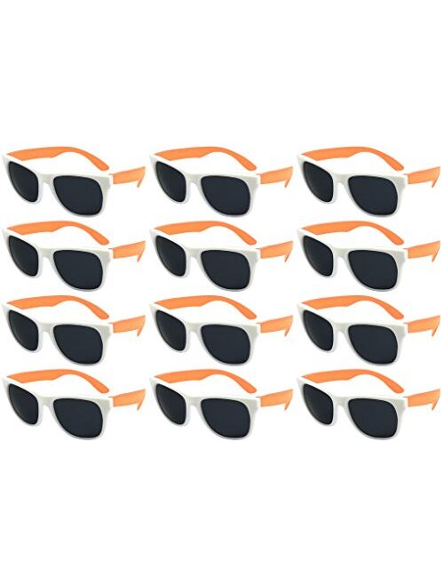 Edge I-Wear 12 Bulk 80s Neon Party Sunglasses for Adult Party Favors with CPSIA certified-Lead(Pb) Content Free