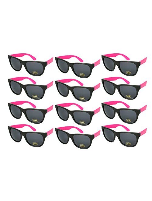 Edge I-Wear 12 Bulk 80s Neon Party Sunglasses for Adult Party Favors with CPSIA certified-Lead(Pb) Content Free