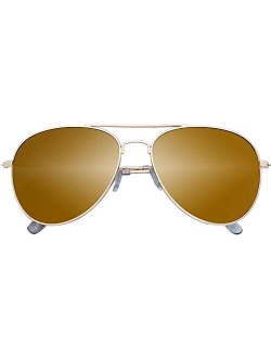 The Fresh Classic Metal Frame Mirror Lens Aviator Sunglasses with Gift Box