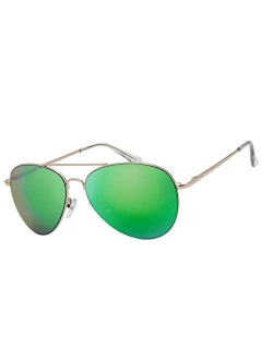 The Fresh Classic Metal Frame Mirror Lens Aviator Sunglasses with Gift Box